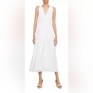 NWT Vince IMPERFECT Neck Pleated Midi Dress